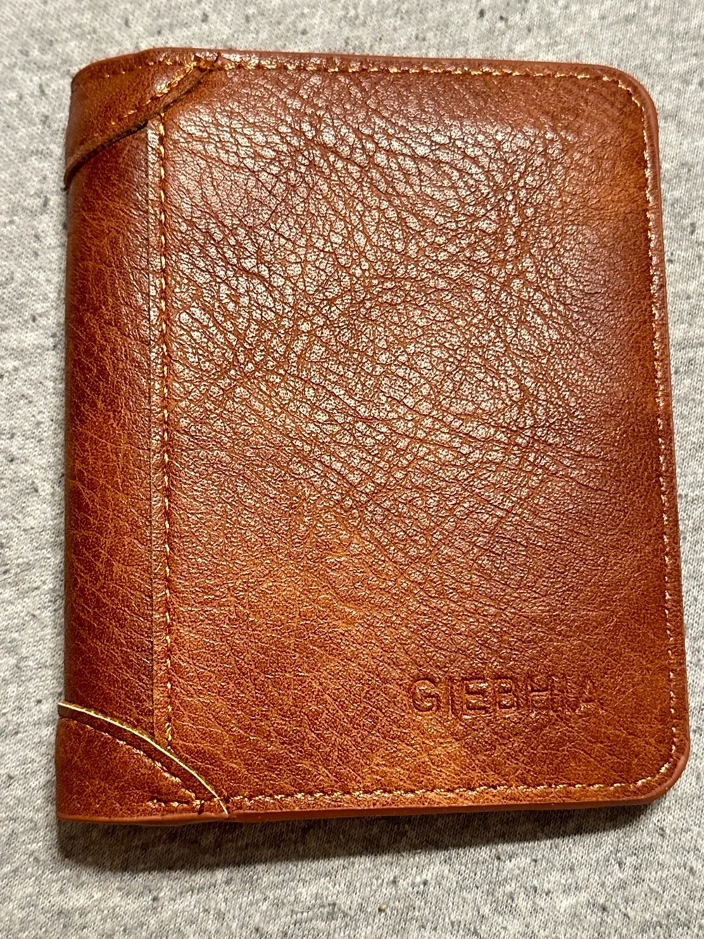 Giebhia Slim RFID Shielded Genuine Leather Multifunction Tri-Fold Wallet, Brown